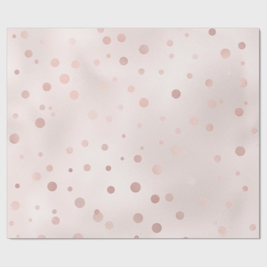 Rose Gold und Blush Confetti Geschenkpapier (Flach)