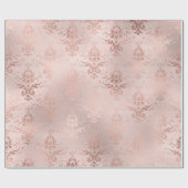 Rose Gold und Blush Damask Geschenkpapier (Flach)