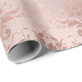 Rose Gold und Blush Damask Geschenkpapier (Rolleneckpunkt)