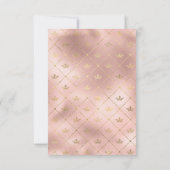 Rose Gold und Blush Damask Hochzeit RSVP Karte (Rückseite)
