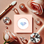 Rose Gold und Blush Diamond Hochzeitsplaner Quadratische Visitenkarte