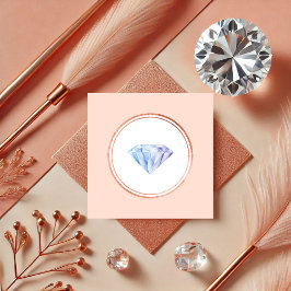 Rose Gold und Blush Diamond Hochzeitsplaner Quadratische Visitenkarte