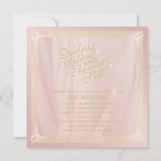 Rose - Gold und Blush Einladungen (Rückseite)