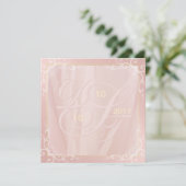 Rose - Gold und Blush Einladungen (Stehend Vorderseite)