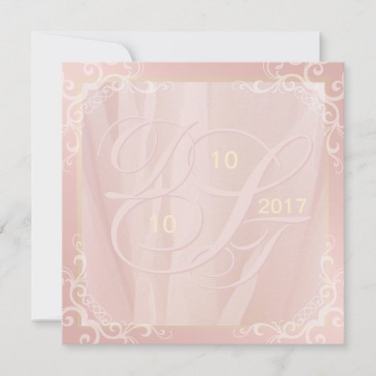 Rose - Gold und Blush Einladungen (Vorderseite)