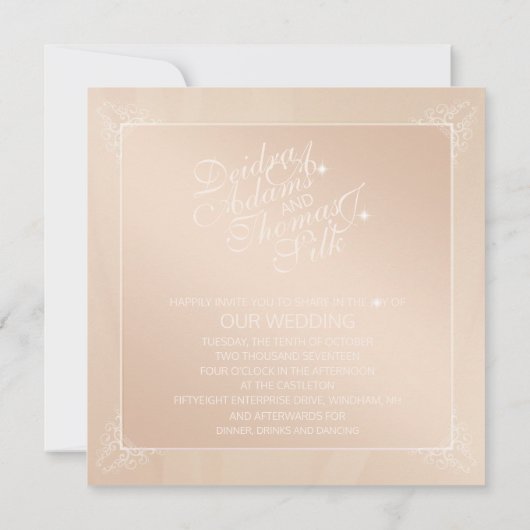 Rose - Gold und Blush Einladungen (Rückseite)