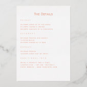 Rose Gold und Blush Flamingo Bachelorette Wochenen Folieneinladung (Rückseite)