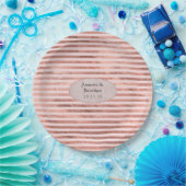 Rose Gold und Blush Foil Streifen Hochzeit Pappteller (Party)