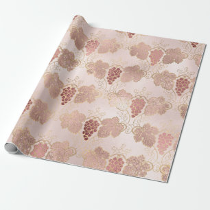 Rose Gold und Blush French Wine Thema Geschenkpapier