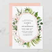 Rose Gold und Blush Geometric Bridesmaids Luncheon Einladung (Vorne/Hinten)