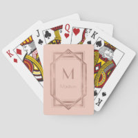Rose Gold und Blush Geometric | Monogramm und Name