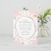 Rose Gold und Blush Geometric Wedding Einladung (Stehend Vorderseite)