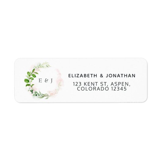 Rose Gold und Blush Greenery Wedding Monogram (Vorne)
