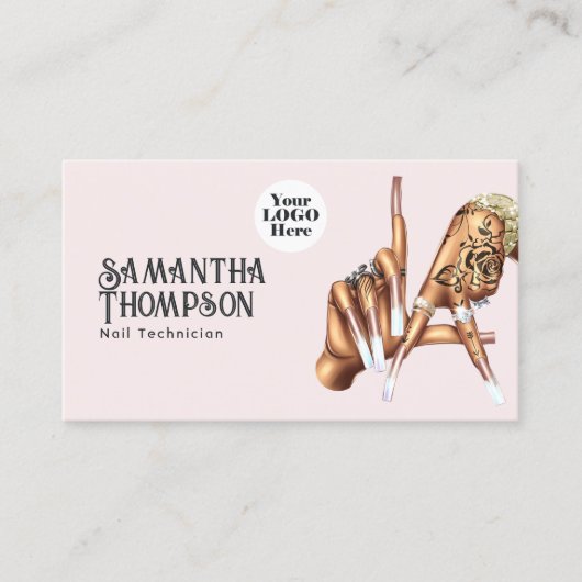Rose Gold und Blush Los Angeles Salon Visitenkarte (Vorderseite)