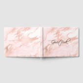 Rose Gold und Blush Marbled Wedding Gästebuch (Voll)