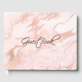 Rose Gold und Blush Marbled Wedding Gästebuch