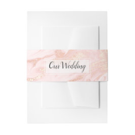 Rose Gold und Blush Marmor Hochzeitsband Einladungsbanderole