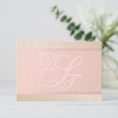 Rose Gold und Blush Monogram Dankeschön Karten (Stehend Vorderseite)