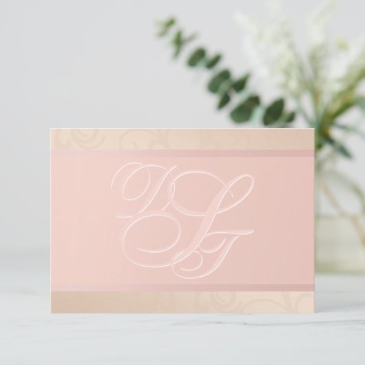Rose Gold und Blush Monogram Dankeschön Karten (Stehend Vorderseite)