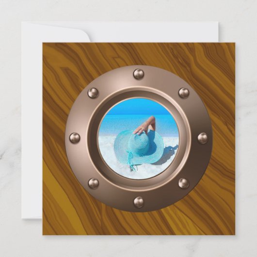 Rose Gold und Blush Nautical Abschluss Foto Invi Einladung (Vorderseite)