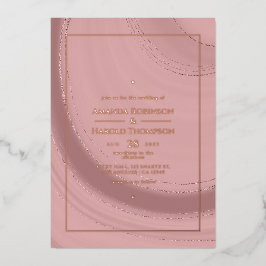 Rose Gold und Blush Pink Achat Hochzeitsfolien-Ein Folieneinladung