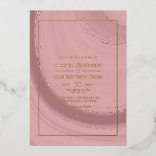 Rose Gold und Blush Pink Achat Hochzeitsfolien-Ein Folieneinladung