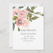 Rose Gold und Blush Pink Blumenzwiebeln Foto Save The Date (Vorderseite)
