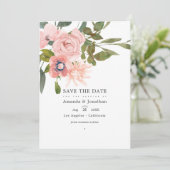 Rose Gold und Blush Pink Blumenzwiebeln Foto Save The Date (Stehend Vorderseite)