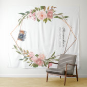 Rose Gold und Blush Pink Brautparty Foto Stand Wandteppich (Beispiel (Horizontal))