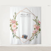 Rose Gold und Blush Pink Brautparty Foto Stand Wandteppich (Vorderseite)