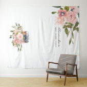 Rose Gold und Blush Pink Brautparty Foto Stand Wandteppich (Beispiel (Horizontal))