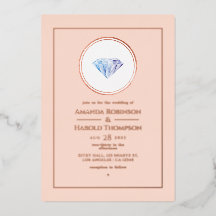 Rose Gold und Blush Pink Diamant Wedding Foil Invi