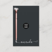 Rose Gold und Blush Pink Diamond Pen Visitenkarte (Vorderseite)