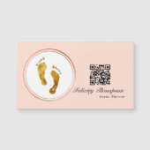Rose Gold und Blush Pink Event Planner QR Code Magnetkarte (Vorderseite)