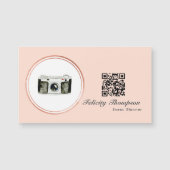Rose Gold und Blush Pink Event Planner QR Code Magnetkarte (Vorderseite)