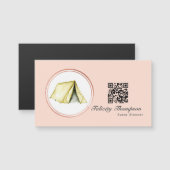 Rose Gold und Blush Pink Event Planner QR Code Magnetkarte (Vorne/Hinten)