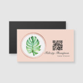 Rose Gold und Blush Pink Event Planner QR Code Magnetkarte (Vorne/Hinten)