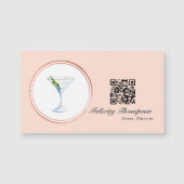 Rose Gold und Blush Pink Event Planner QR Code Magnetkarte (Vorderseite)