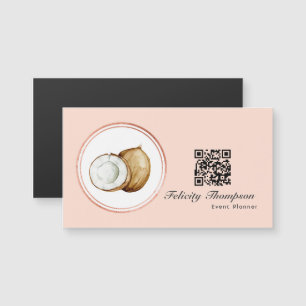Rose Gold und Blush Pink Eventplaner QR Code Magnetkarte