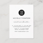 Rose Gold und Blush Pink Eventplaner Visitenkarte (Rückseite)