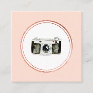 Rose Gold und Blush Pink Fotograf Media Icon Quadratische Visitenkarte