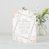Rose Gold und Blush Pink geometrische Hochzeit Einladung (Stehend Vorderseite)