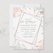 Rose Gold und Blush Pink geometrische Hochzeit Einladung (Vorderseite)