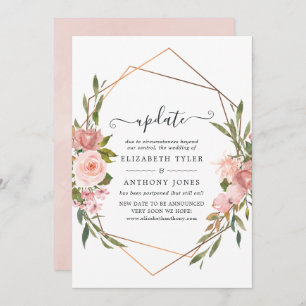 Rose Gold und Blush Pink Hochzeitsupdate Einladung