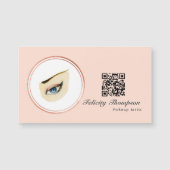 Rose Gold und Blush Pink Makeup Artist QR Code Magnetkarte (Vorderseite)