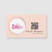 Rose Gold und Blush Pink Personal Trainer QR Code Magnetkarte (Vorderseite)
