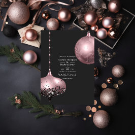 Rose Gold und Blush Pink Weihnachten Hochzeit Einladung
