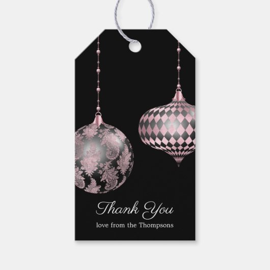 Rose Gold und Blush Pink Weihnachtsbaumchen Geschenkanhänger (Vorderseite)