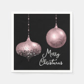 Rose Gold und Blush Pink Weihnachtsbaumchen Serviette (Vorderseite)