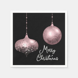 Rose Gold und Blush Pink Weihnachtsbaumchen Serviette